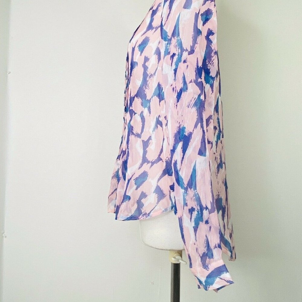 Anthropologie Maeve Silk Ruffled Pleated Blouse 6 - Picture 7 of 7